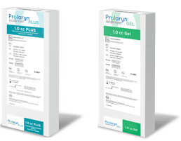 PROLARYN GEL and PROLARYN PLUS packaging.